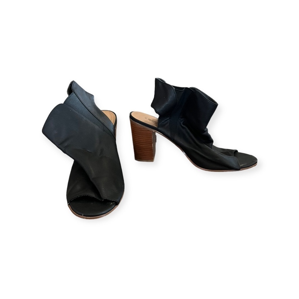 Crown Vintage booties boots black open toe NOVA